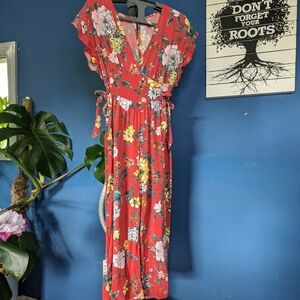 Red Floral Xhilaration XS Romper